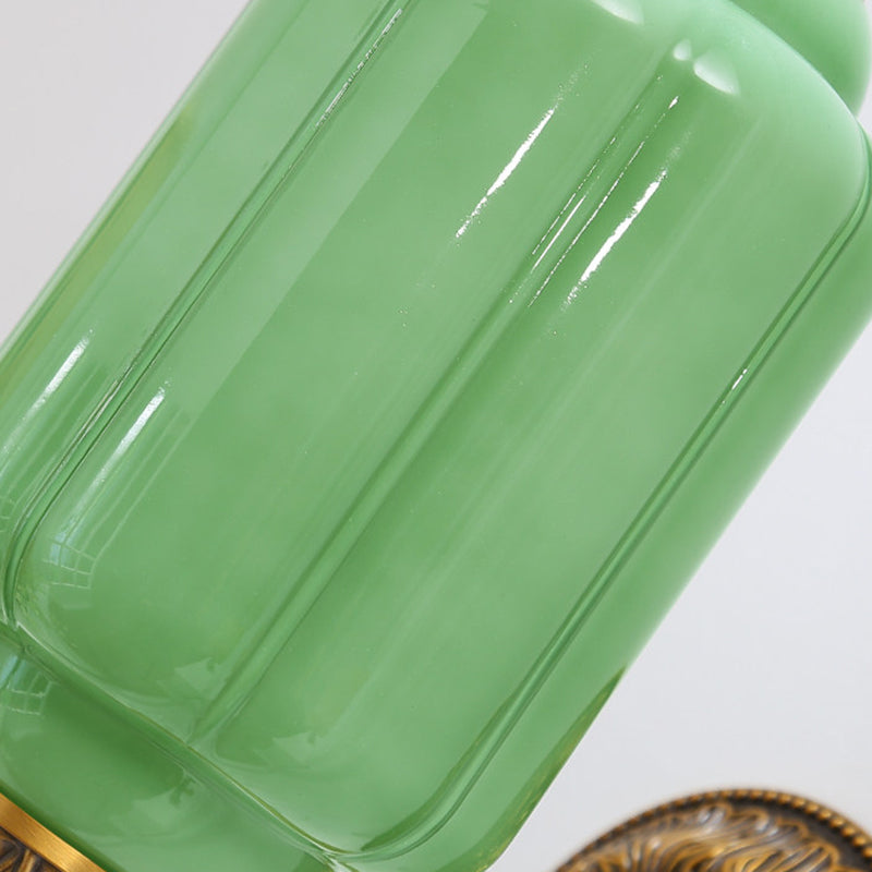 Fluted Melon-Glass Gooseneck Wall Sconce