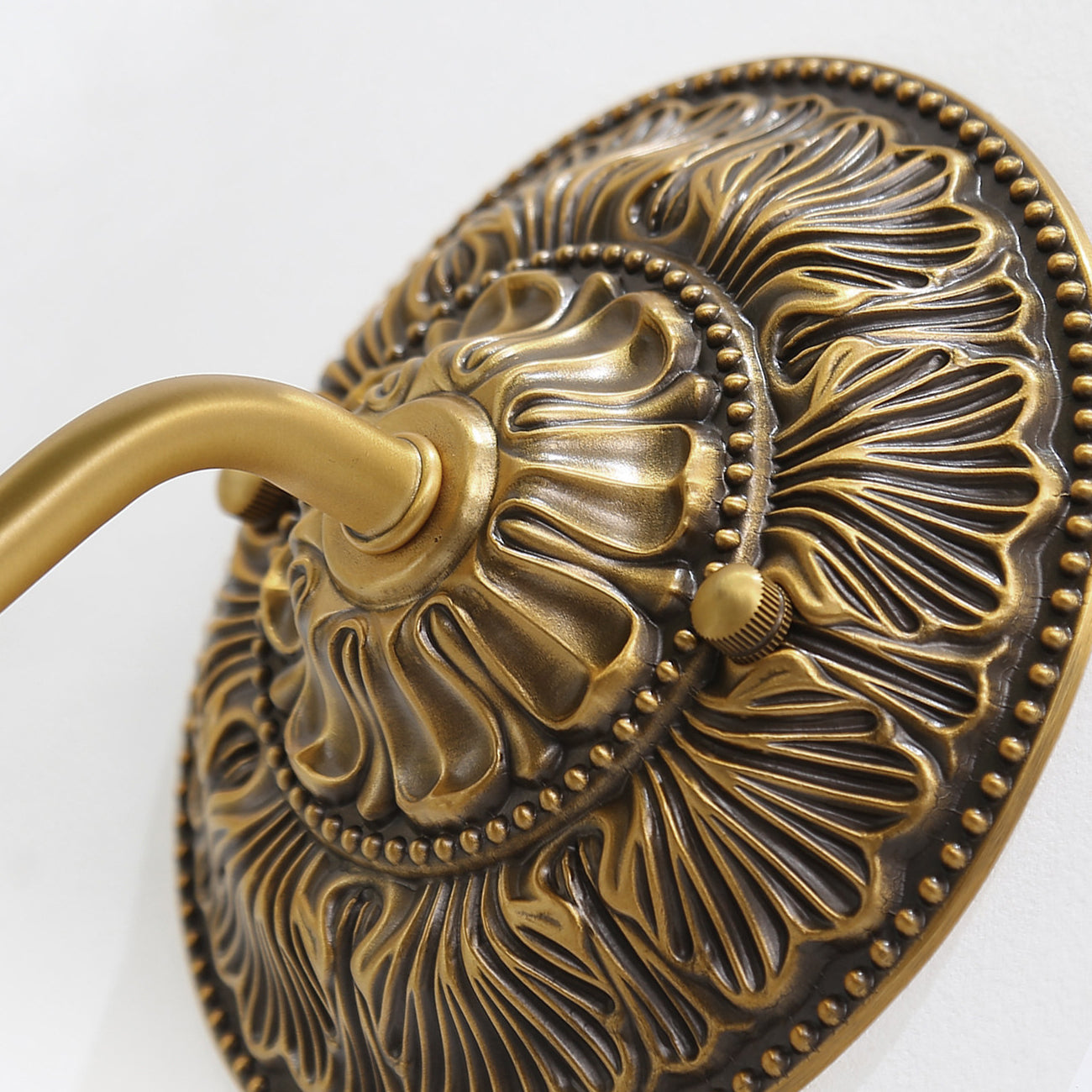 Fluted Melon-Glass Gooseneck Wall Sconce