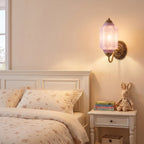 Fluted Melon-Glass Gooseneck Wall Sconce