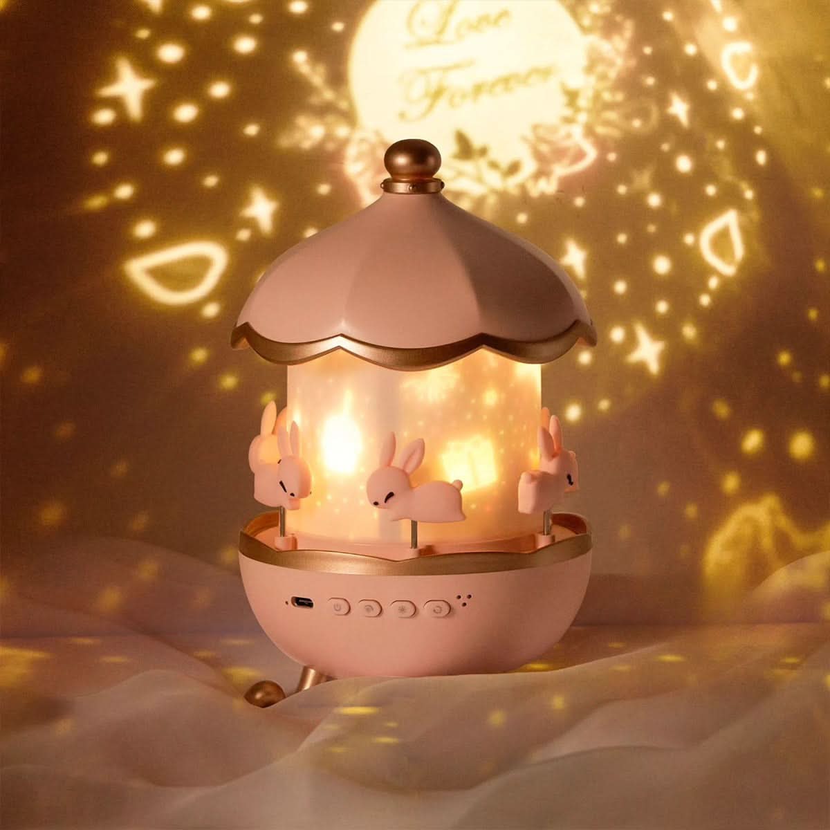 Enchanted Star Projector Night Light with Image Templates, Adjustable Brightness, 360° Rotation, and Built-in Music Function
