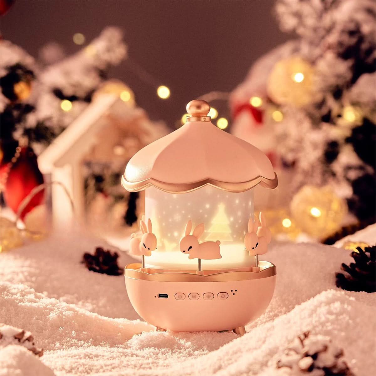 Enchanted Star Projector Night Light with Image Templates, Adjustable Brightness, 360° Rotation, and Built-in Music Function