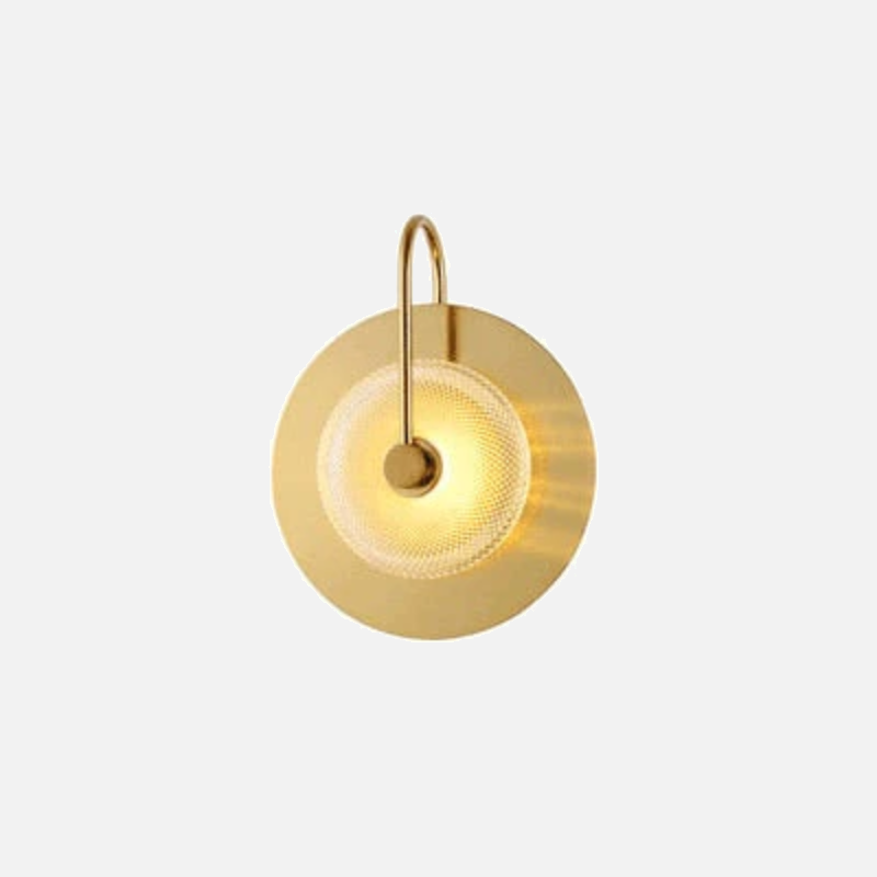 Engraved Glass & Brass Wall Light - Modern Elegance Sconce