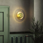 Engraved Glass & Brass Wall Light - Modern Elegance Sconce