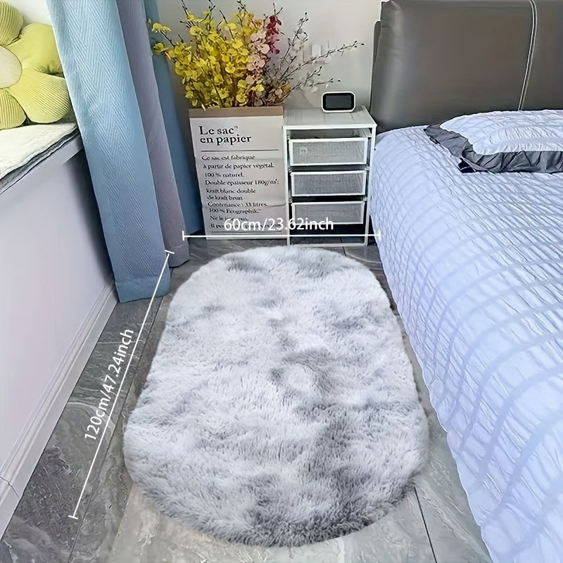 RelaxNest: Oval Colorful Plush Carpet – Durable & Easy to Care for Living Areas