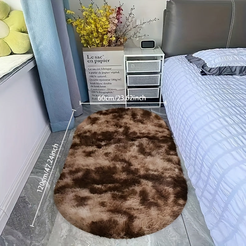 RelaxNest: Oval Colorful Plush Carpet – Durable & Easy to Care for Living Areas