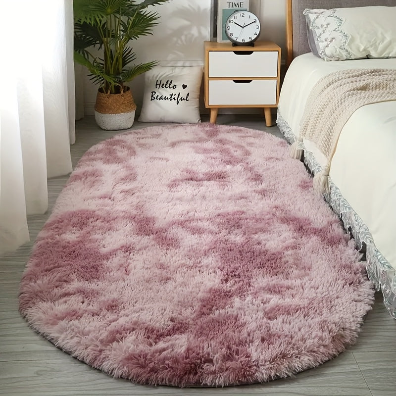 RelaxNest: Oval Colorful Plush Carpet – Durable & Easy to Care for Living Areas
