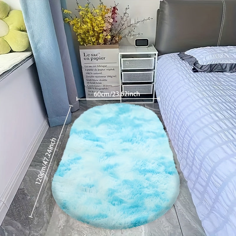 RelaxNest: Oval Colorful Plush Carpet – Durable & Easy to Care for Living Areas