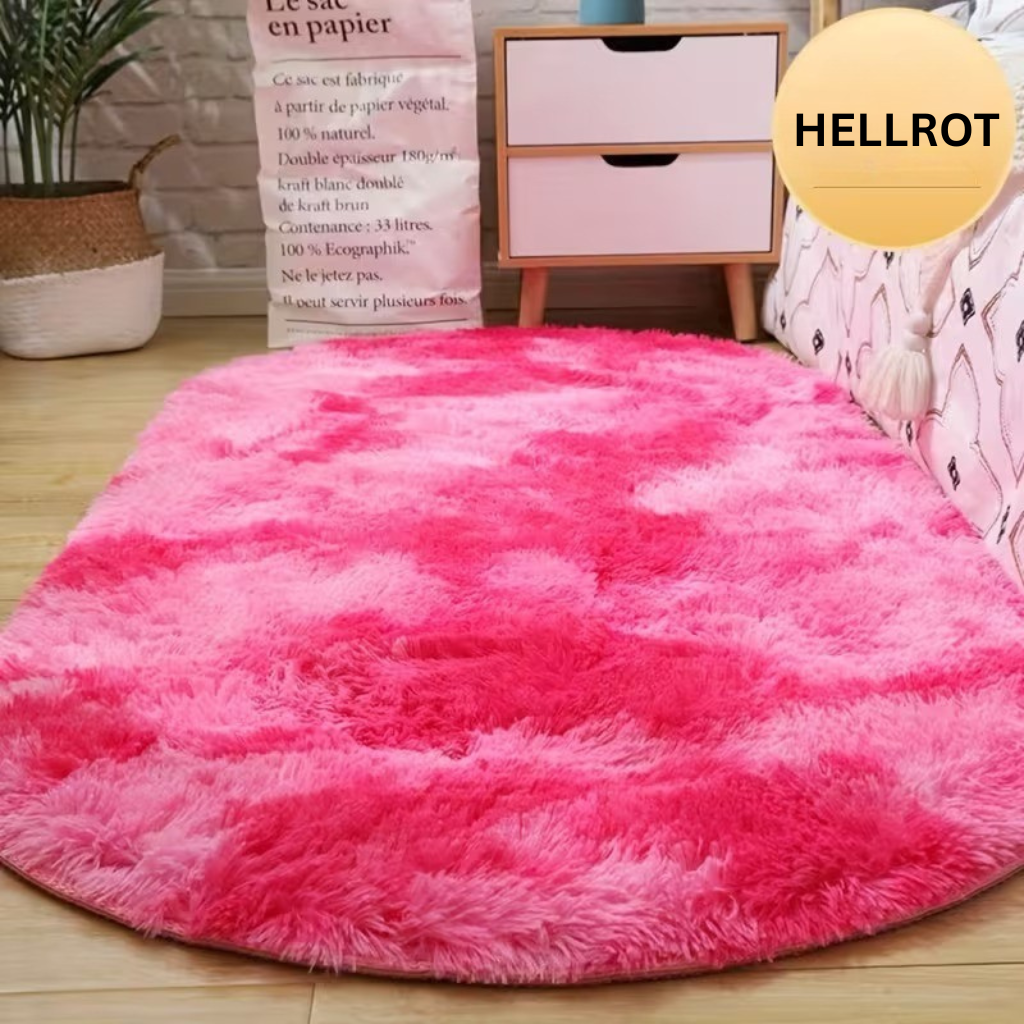 RelaxNest: Oval Colorful Plush Carpet – Durable & Easy to Care for Living Areas