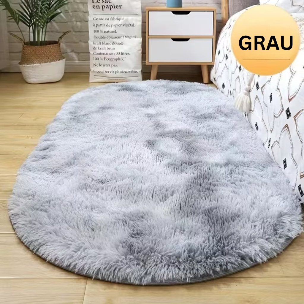 RelaxNest: Oval Colorful Plush Carpet – Durable & Easy to Care for Living Areas