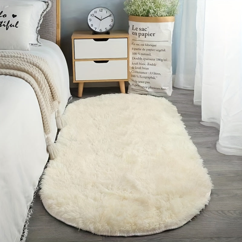 RelaxNest: Oval Colorful Plush Carpet – Durable & Easy to Care for Living Areas