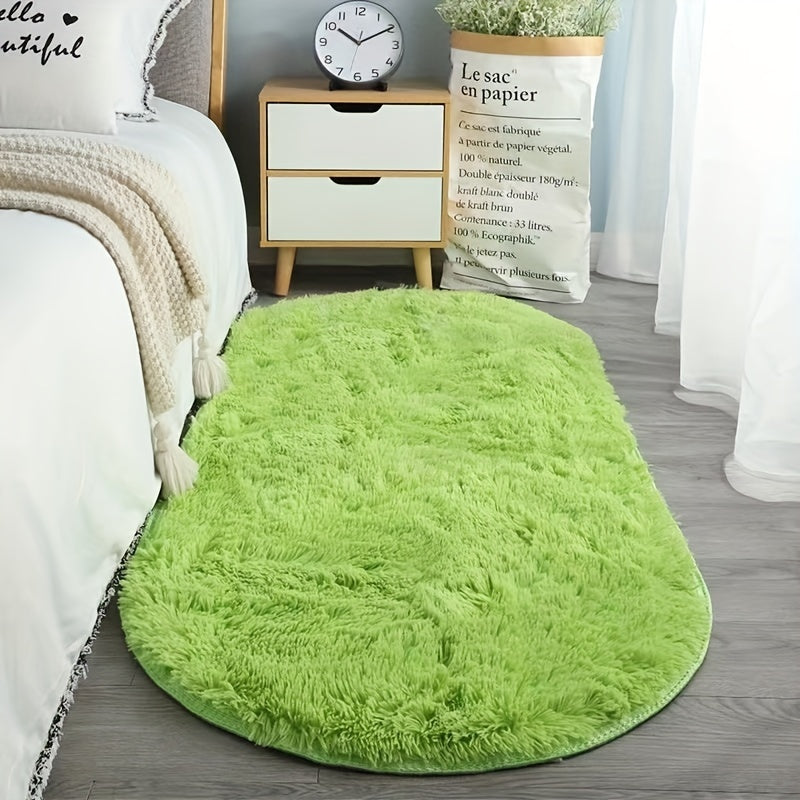 RelaxNest: Oval Colorful Plush Carpet – Durable & Easy to Care for Living Areas