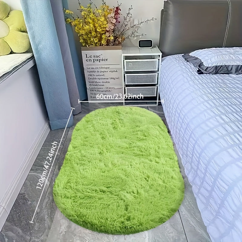RelaxNest: Oval Colorful Plush Carpet – Durable & Easy to Care for Living Areas