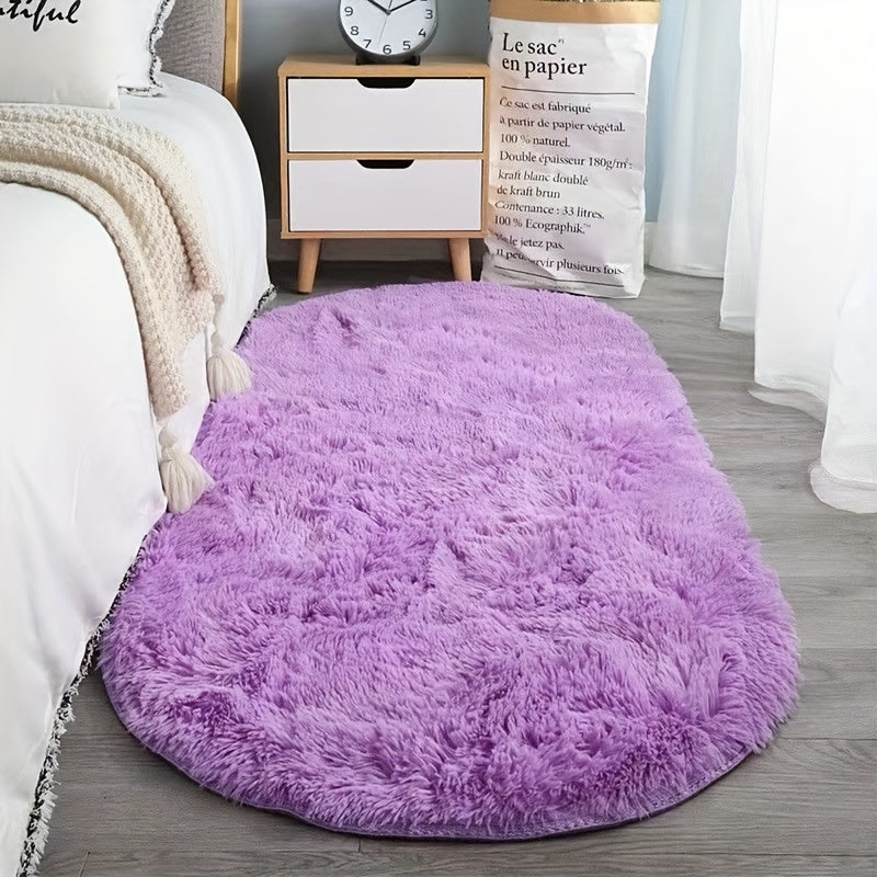 RelaxNest: Oval Colorful Plush Carpet – Durable & Easy to Care for Living Areas