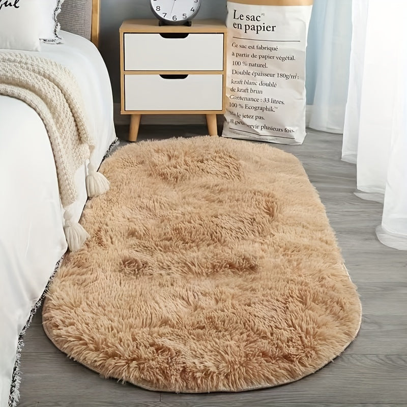 RelaxNest: Oval Colorful Plush Carpet – Durable & Easy to Care for Living Areas