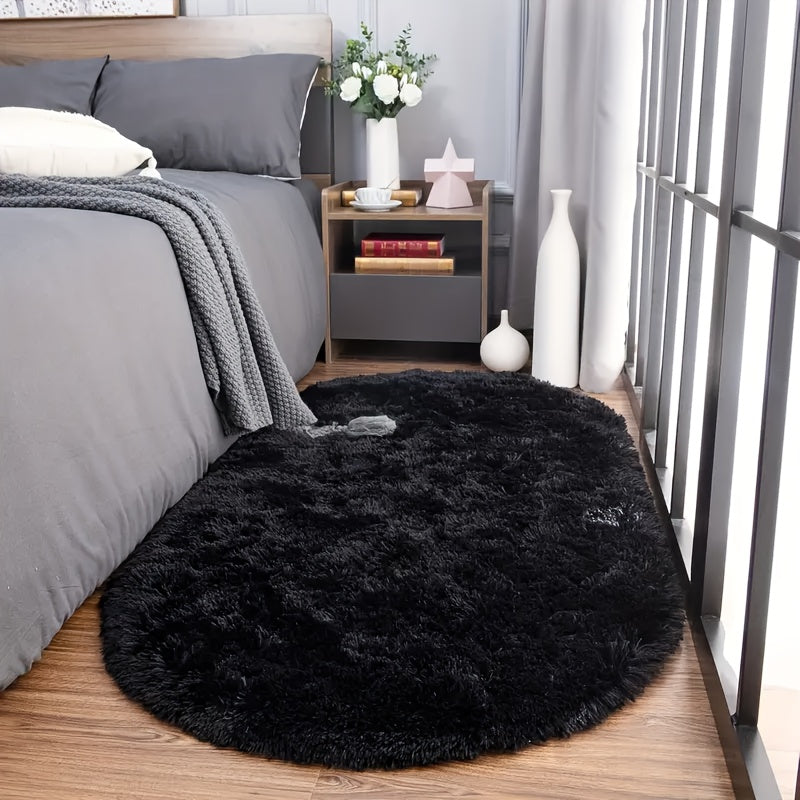 RelaxNest: Oval Colorful Plush Carpet – Durable & Easy to Care for Living Areas