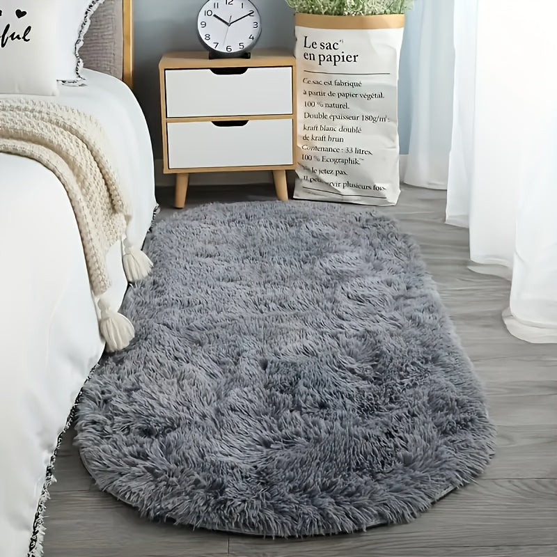 RelaxNest: Oval Colorful Plush Carpet – Durable & Easy to Care for Living Areas