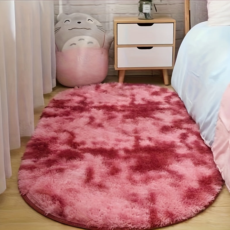 RelaxNest: Oval Colorful Plush Carpet – Durable & Easy to Care for Living Areas