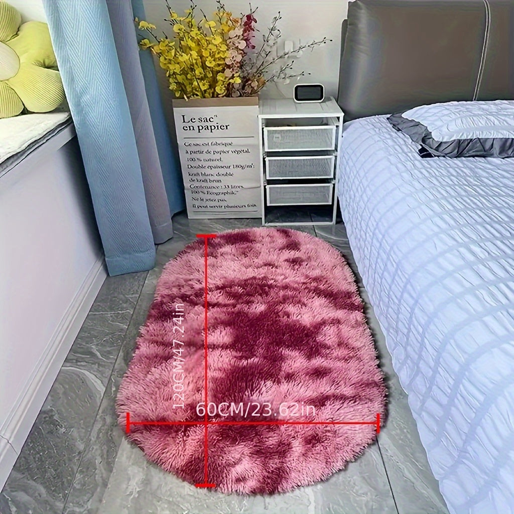RelaxNest: Oval Colorful Plush Carpet – Durable & Easy to Care for Living Areas