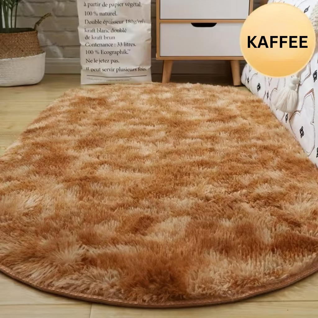 RelaxNest: Oval Colorful Plush Carpet – Durable & Easy to Care for Living Areas