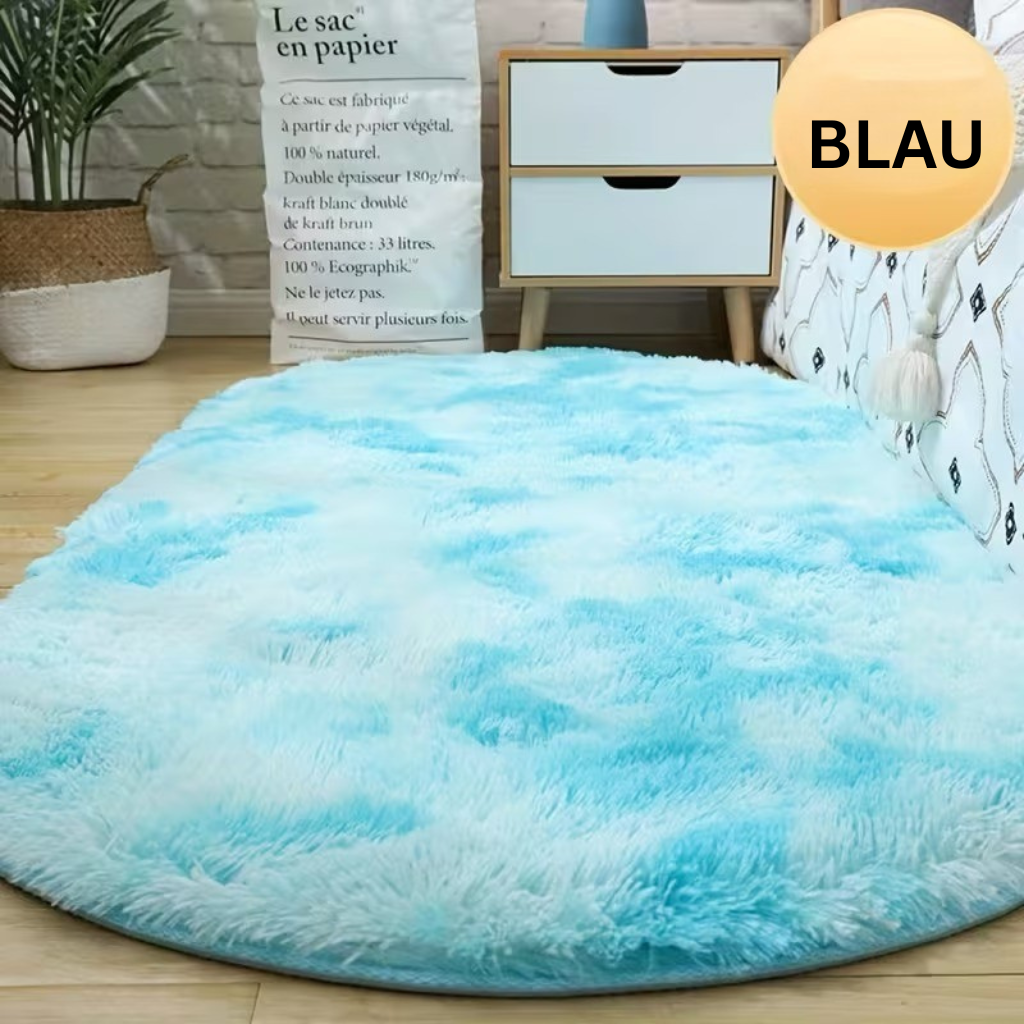 RelaxNest: Oval Colorful Plush Carpet – Durable & Easy to Care for Living Areas