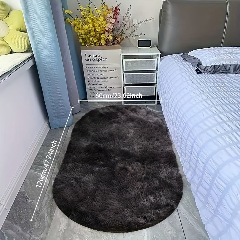 RelaxNest: Oval Colorful Plush Carpet – Durable & Easy to Care for Living Areas