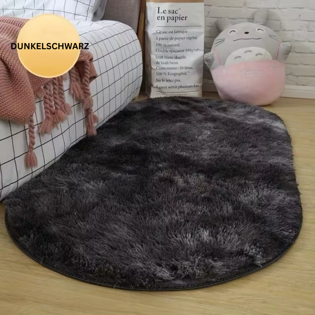 RelaxNest: Oval Colorful Plush Carpet – Durable & Easy to Care for Living Areas