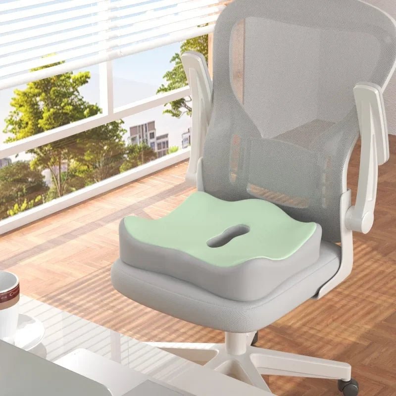 Memory Foam Seat Cushion Contoured Non Slip Washable Cover