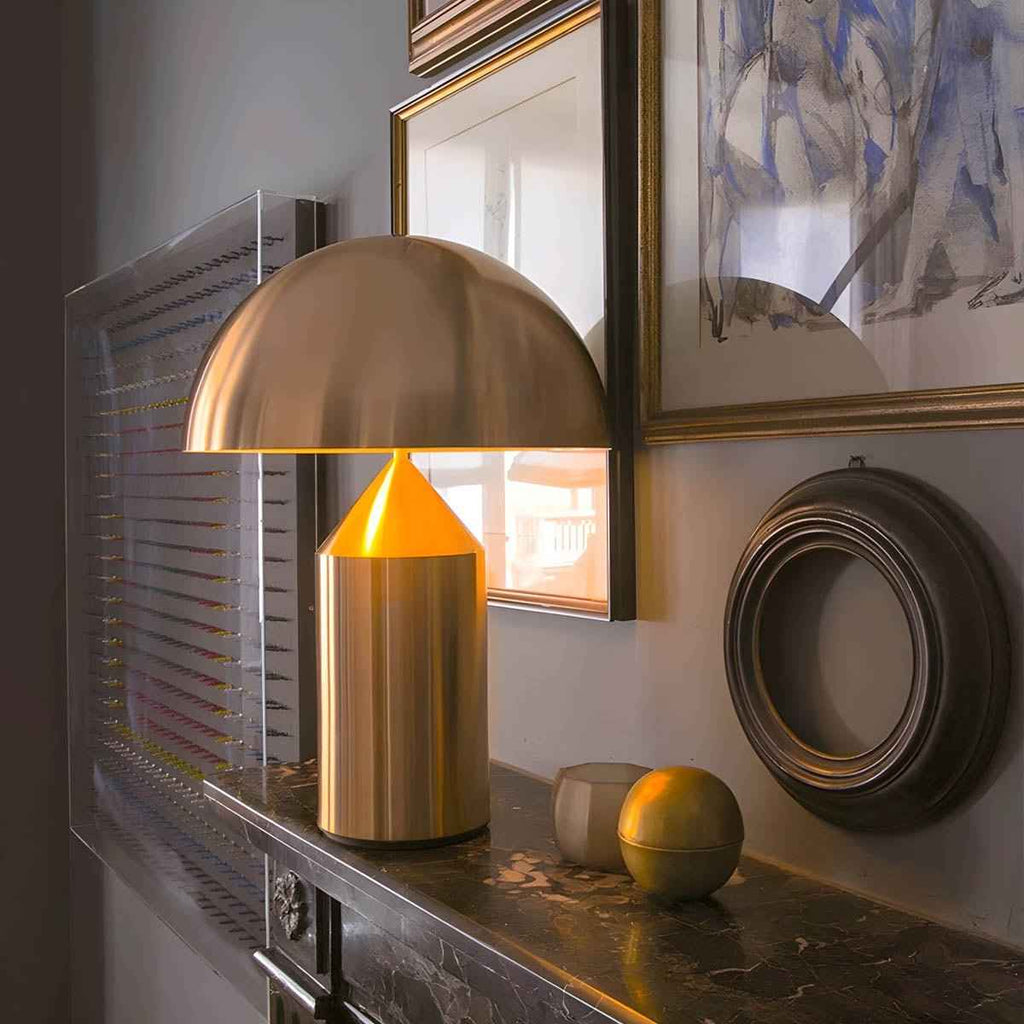 Juno Mushroom Tafellamp | Metaal & Glas, E27 Fitting