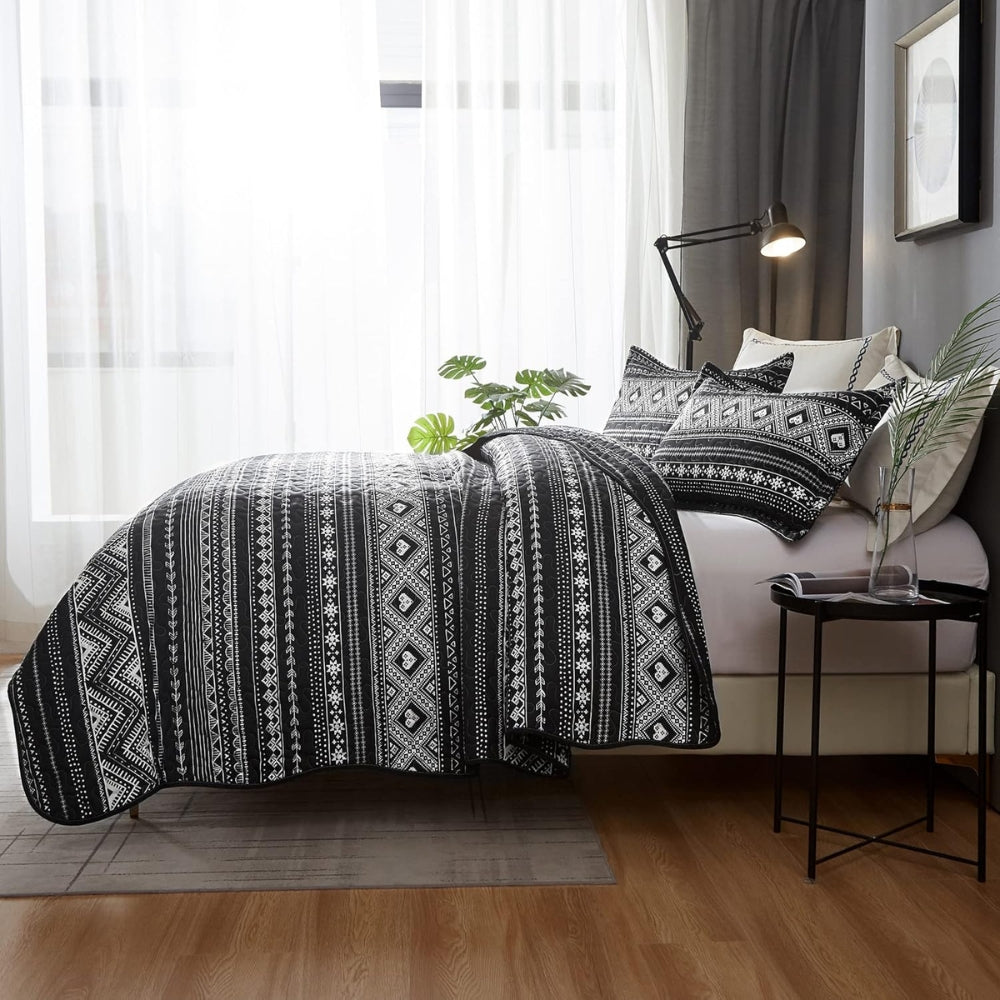 EthnoCharme: Modern Duvet Cover Set – Easy Care, Comfortable & Monochrome with Tribal Look for Guest Room