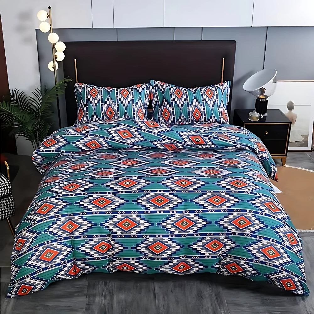 EthnoLeben: Luxurious Duvet Cover Set – Soft, Breathable & Durable with Boho Tribal Look for Home