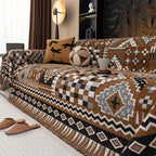 EthnoNest: Nomadic-Style Sofa Cover Made of High-Quality Chenille with Artistic Boho Pattern – for Sofa and Living Area