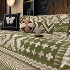 EthnoNest: Nomadic-Style Sofa Cover Made of High-Quality Chenille with Artistic Boho Pattern – for Sofa and Living Area