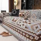 EthnoNest: Nomadic-Style Sofa Cover Made of High-Quality Chenille with Artistic Boho Pattern – for Sofa and Living Area