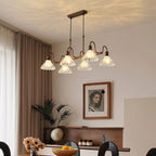 6-Light Linear Glass Island Pendant — Bronze