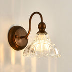Antique Bronze Gooseneck Glass Wall Sconce