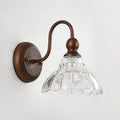 Antique Bronze Gooseneck Glass Wall Sconce