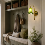 Gooseneck Glass Blossom Wall Sconce — Copper
