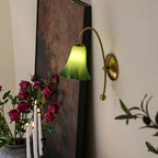 Gooseneck Glass Blossom Wall Sconce — Copper