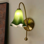 Gooseneck Glass Blossom Wall Sconce — Copper