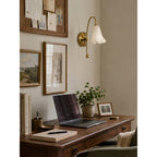 Gooseneck Glass Blossom Wall Sconce — Copper