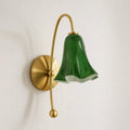 Gooseneck Glass Blossom Wall Sconce — Copper