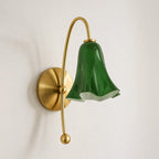 Gooseneck Glass Blossom Wall Sconce — Copper
