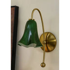 Gooseneck Glass Blossom Wall Sconce — Copper