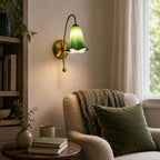 Gooseneck Glass Blossom Wall Sconce — Copper