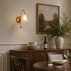 Gooseneck Glass Blossom Wall Sconce — Copper
