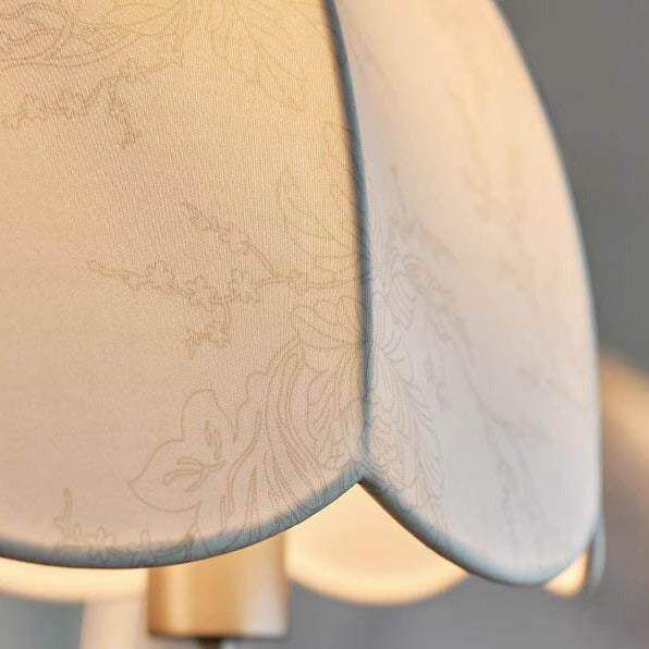 Scalloped Cream Fabric Dome Pendant Light