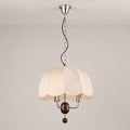 Scalloped Cream Fabric Dome Pendant Light