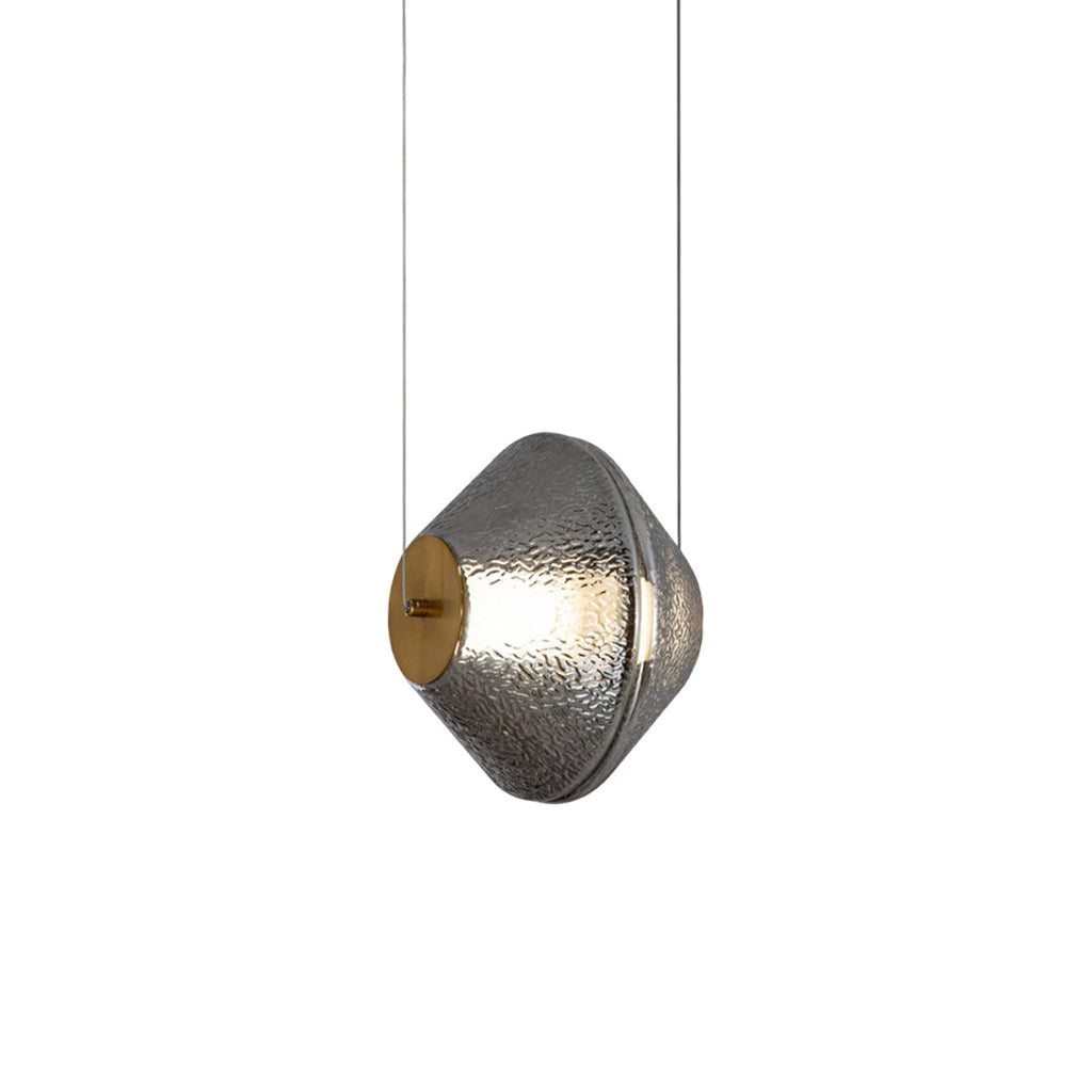 Tinted Glass Dome Pendant Light — Gold Fitting
