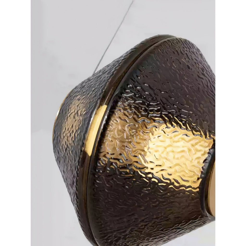 Tinted Glass Dome Pendant Light — Gold Fitting