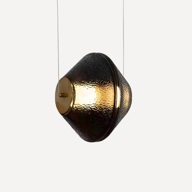 Tinted Glass Dome Pendant Light — Gold Fitting